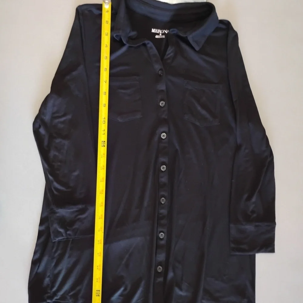 Merona Black Button-Front Shirt Dress Size M | Classic Workwear